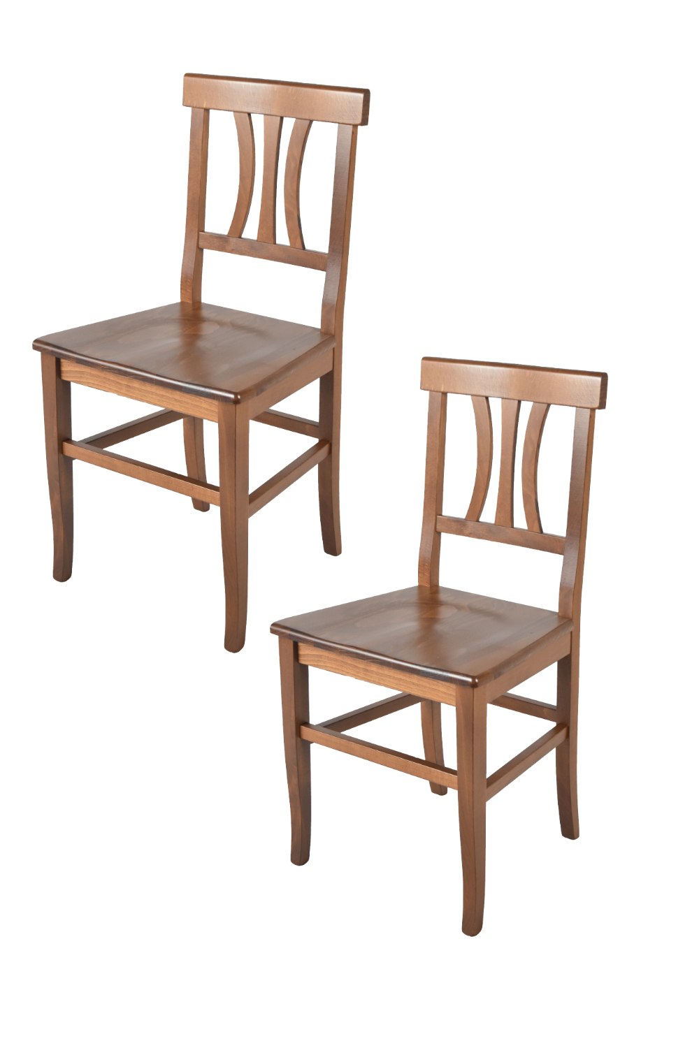 Tommychairs – Set 2 sillas Arte Povera para Cocina y Comedor, Estructura en Madera de Haya Color Nogal Antiguo y Asiento en Madera