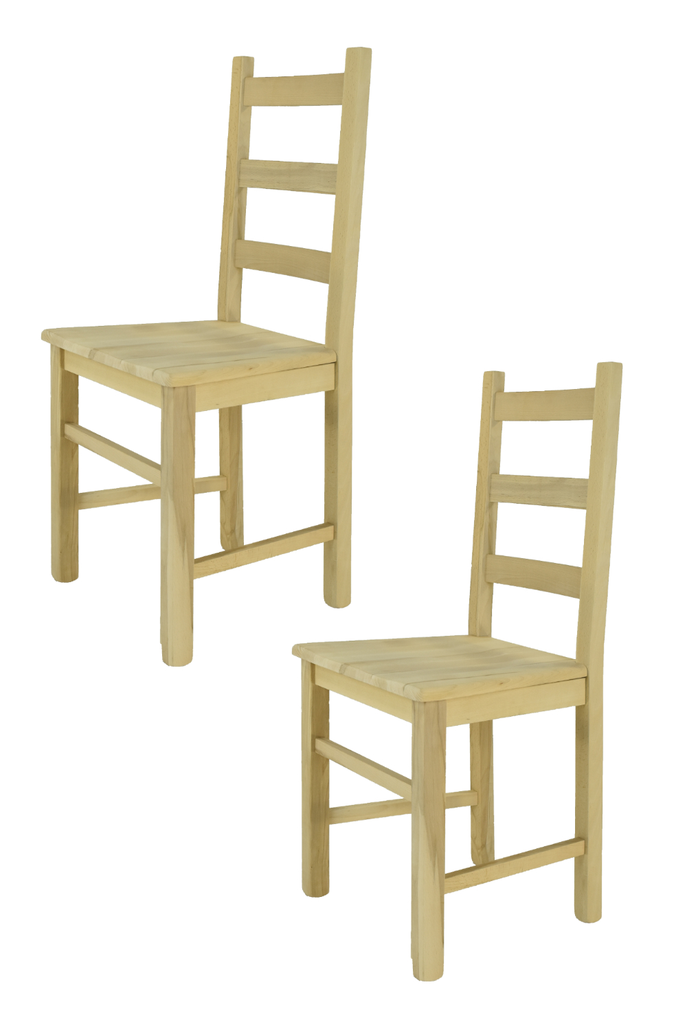 Tommychairs – Set 2 sillas Rustica para cocina y comedor, estructura en madera de haya lijada, no tratada, 100% natural y asiento en madera