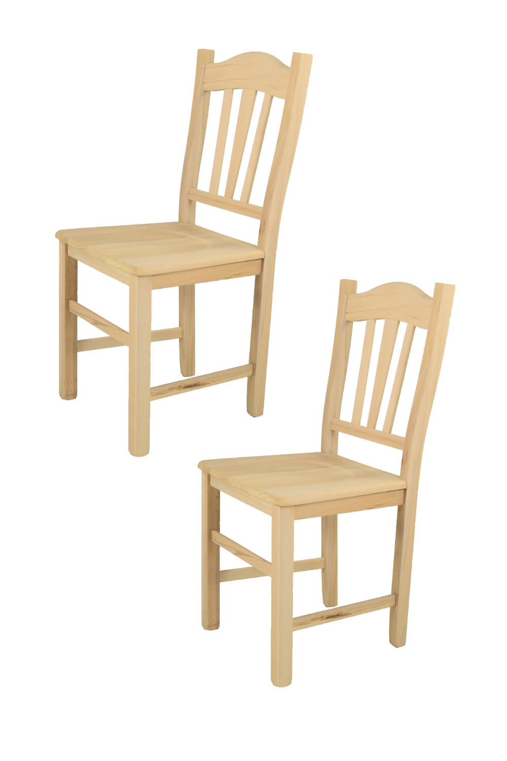 Tommychairs – Set 2 sillas Silvana para Cocina y Comedor, Estructura en Madera de Haya lijada, no tratada, 100% Natural y Asiento en Madera